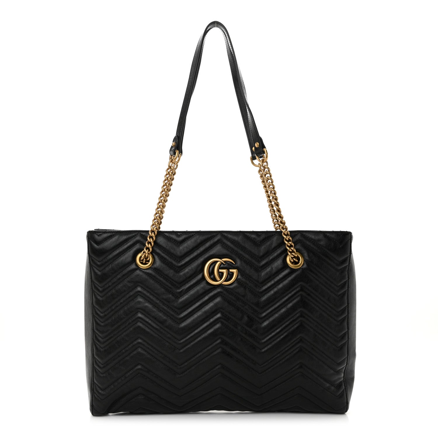 Gucci Vintage Calfskin Matelasse Medium GG Marmont Slim Tote Black 1 of 10