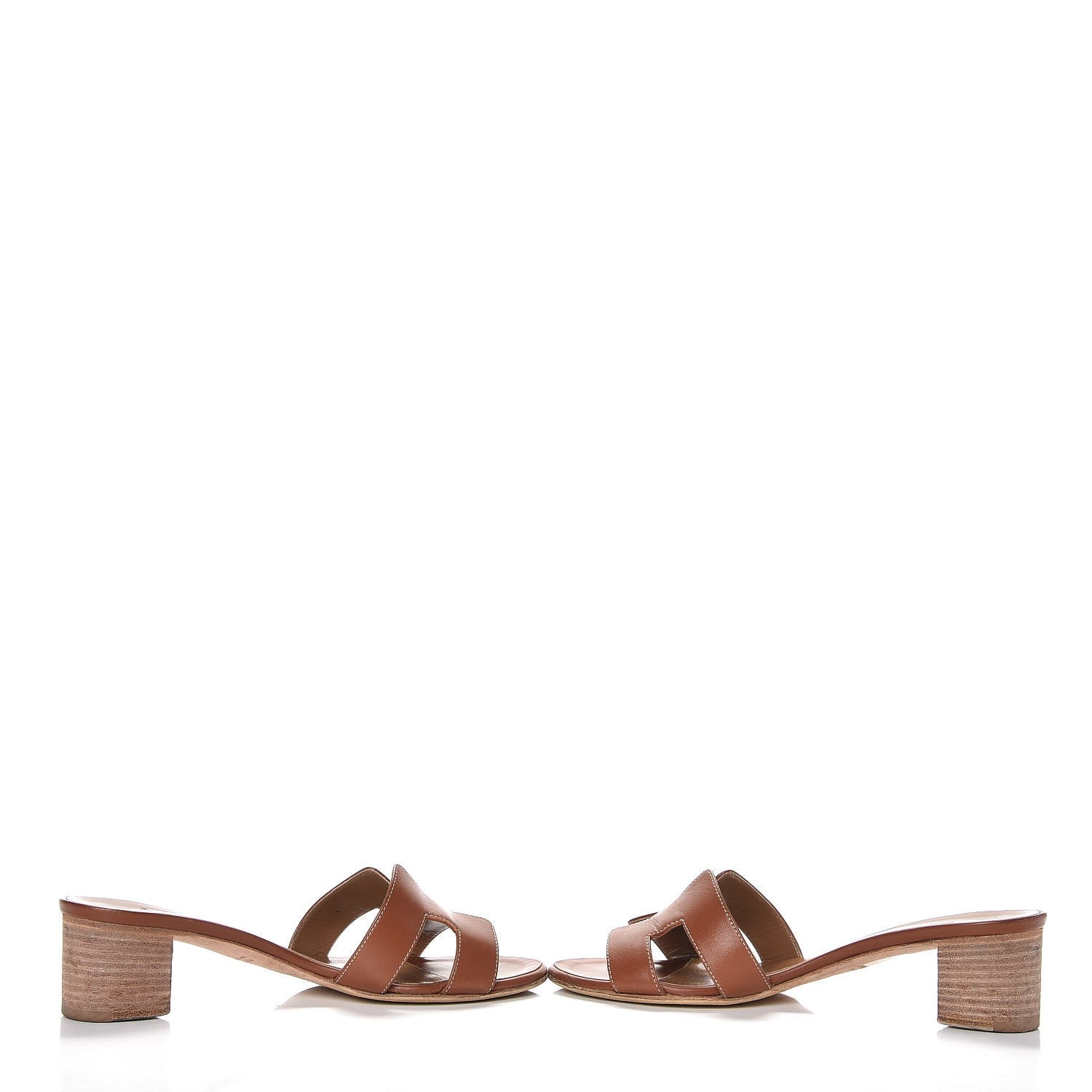 Hermes Calfskin Oasis Sandals 37.5 Gold 5 of 12
