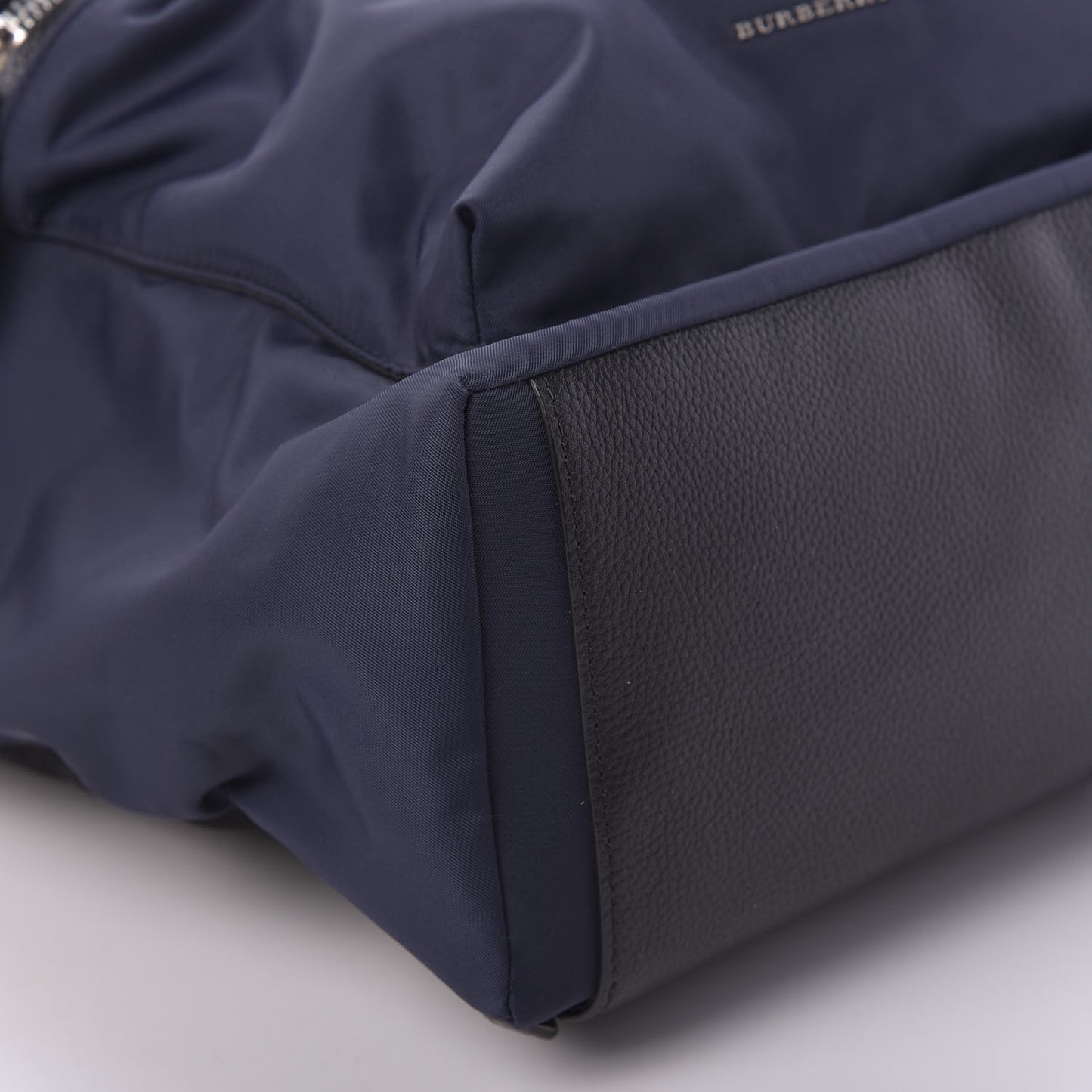 Nylon Pebbled Calfskin Backpack Navy