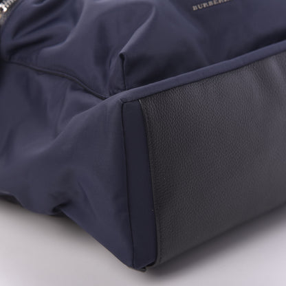 Burberry Nylon Pebbled Calfskin Backpack Navy 5 of 11