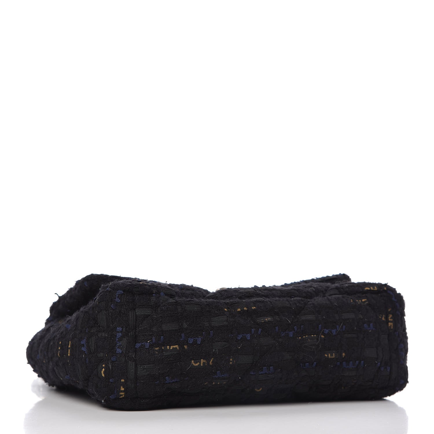 Chanel Tweed Quilted Medium Chanel 19 Flap Black Navy Gold 4 of 11