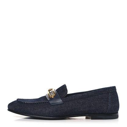 Hermes Denim Colette Loafers 37 Bleu Indigo 1 of 8