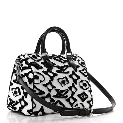 Louis Vuitton X UF Tufted Monogram Speedy Bandouliere 25 White Black 2 of 7