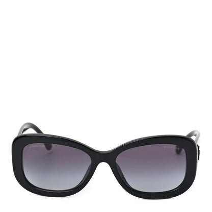 Chanel Acetate Rectangle CC Sunglasses 5468-B Black 2 of 7