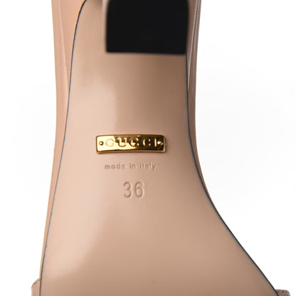 Gucci Nappa Dora Tiger Head Mid Heel Slide Sandals 36 Skin Rose 6 of 8