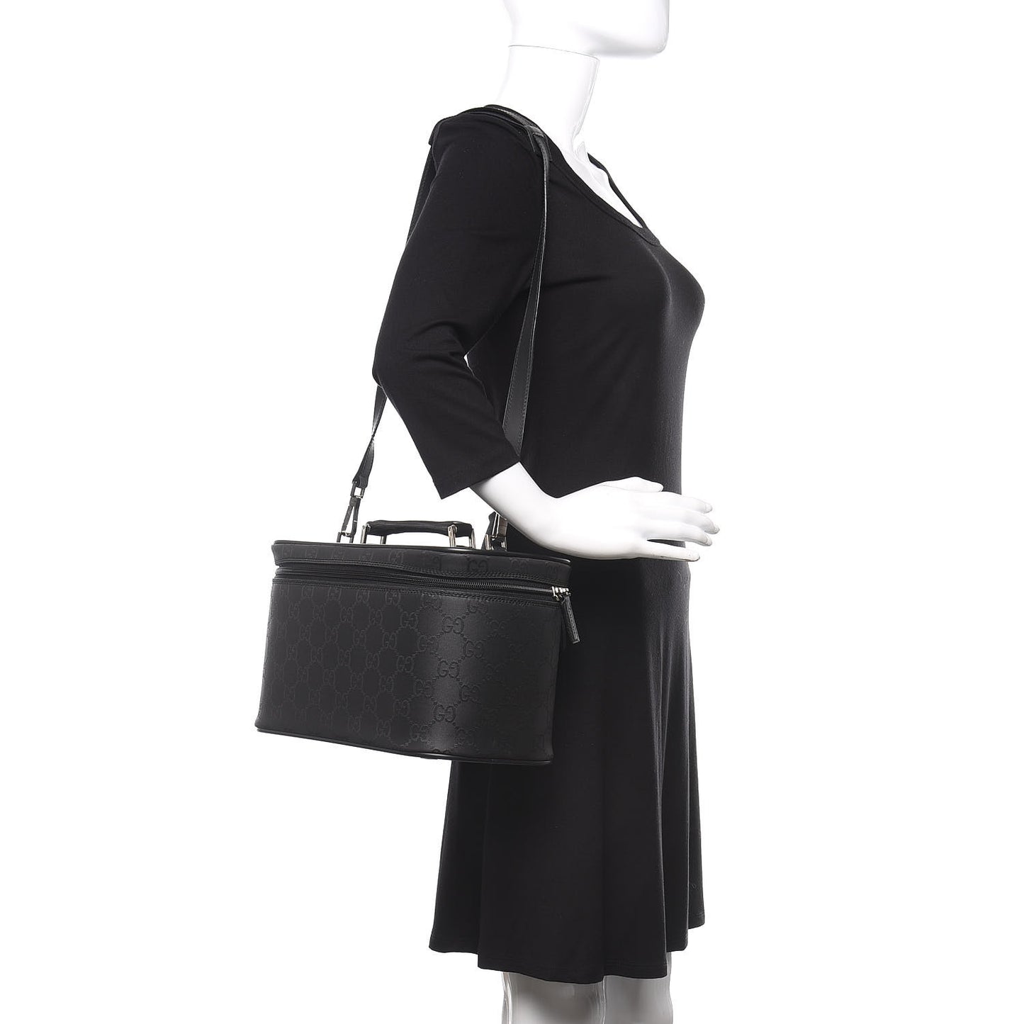Nylon Monogram Vanity Cosmetic Case Black