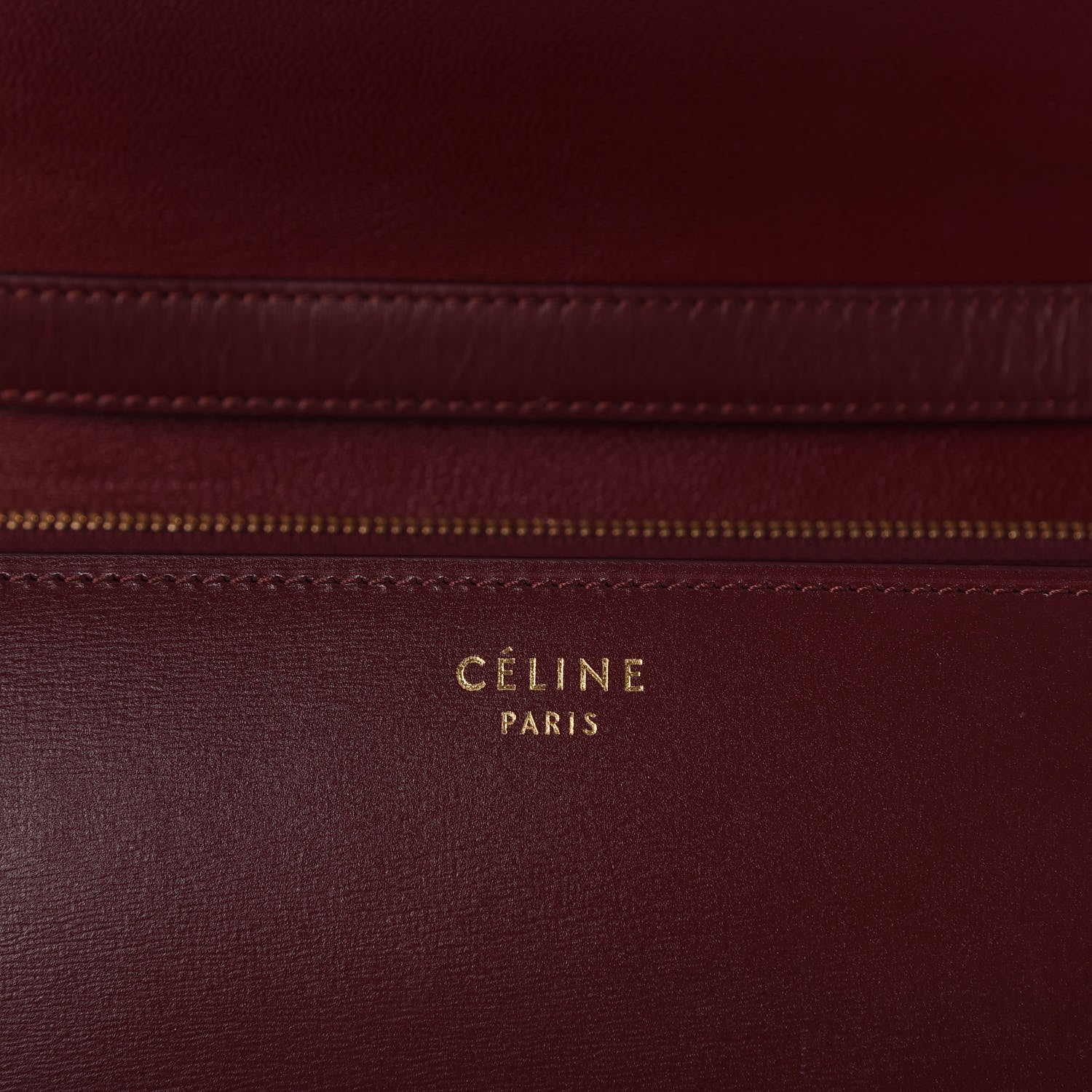 Celine Box Calfskin Medium Classic Box Flap Bag Burgundy 6 of 12