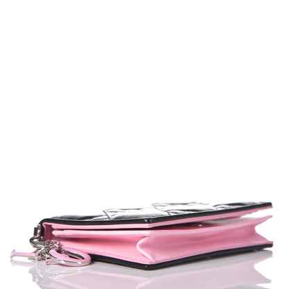 Christian Dior Lambskin Cannage Bi-Color Small Lady Dior Flap Card Holder Black Pink 3 of 8
