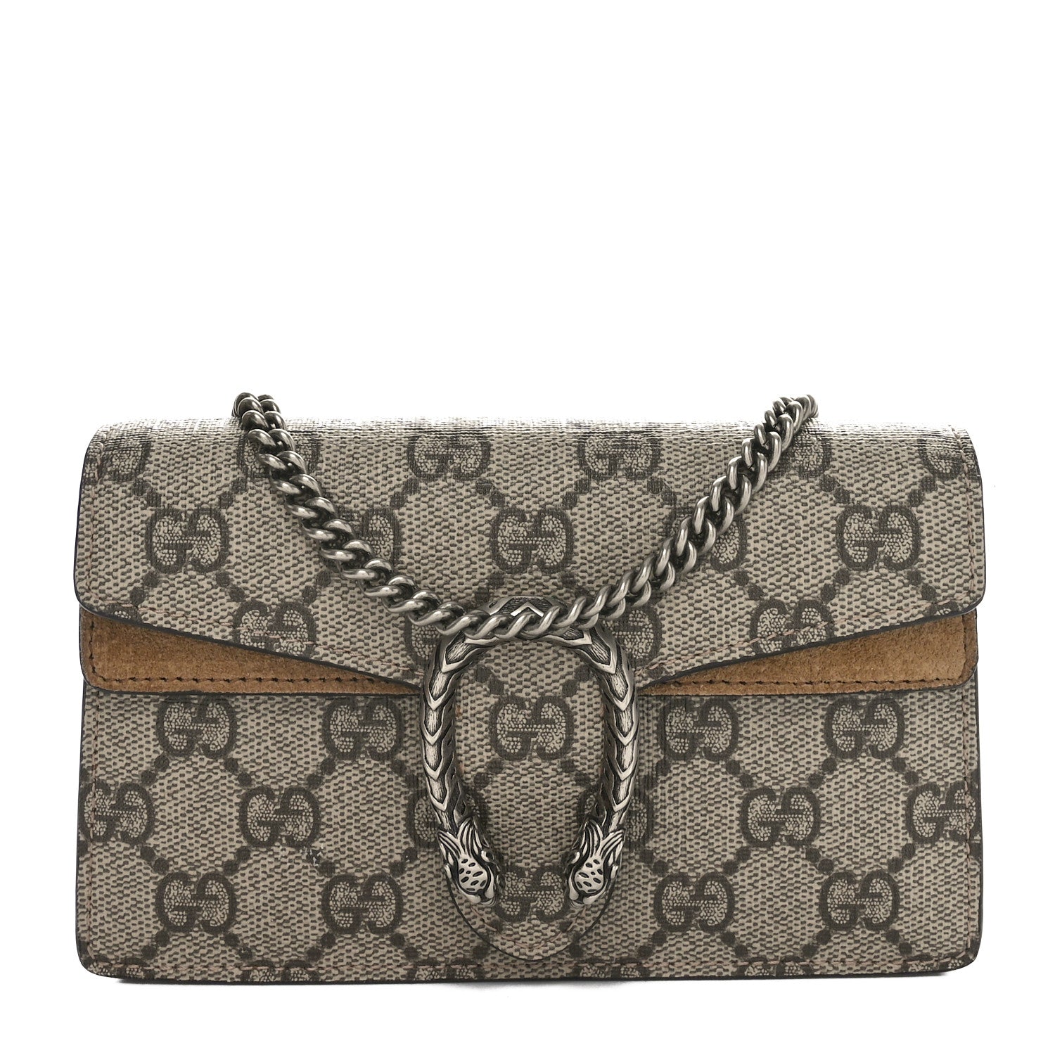 Gucci GG Supreme Monogram Super Mini Dionysus Shoulder Bag Taupe 1 of 9