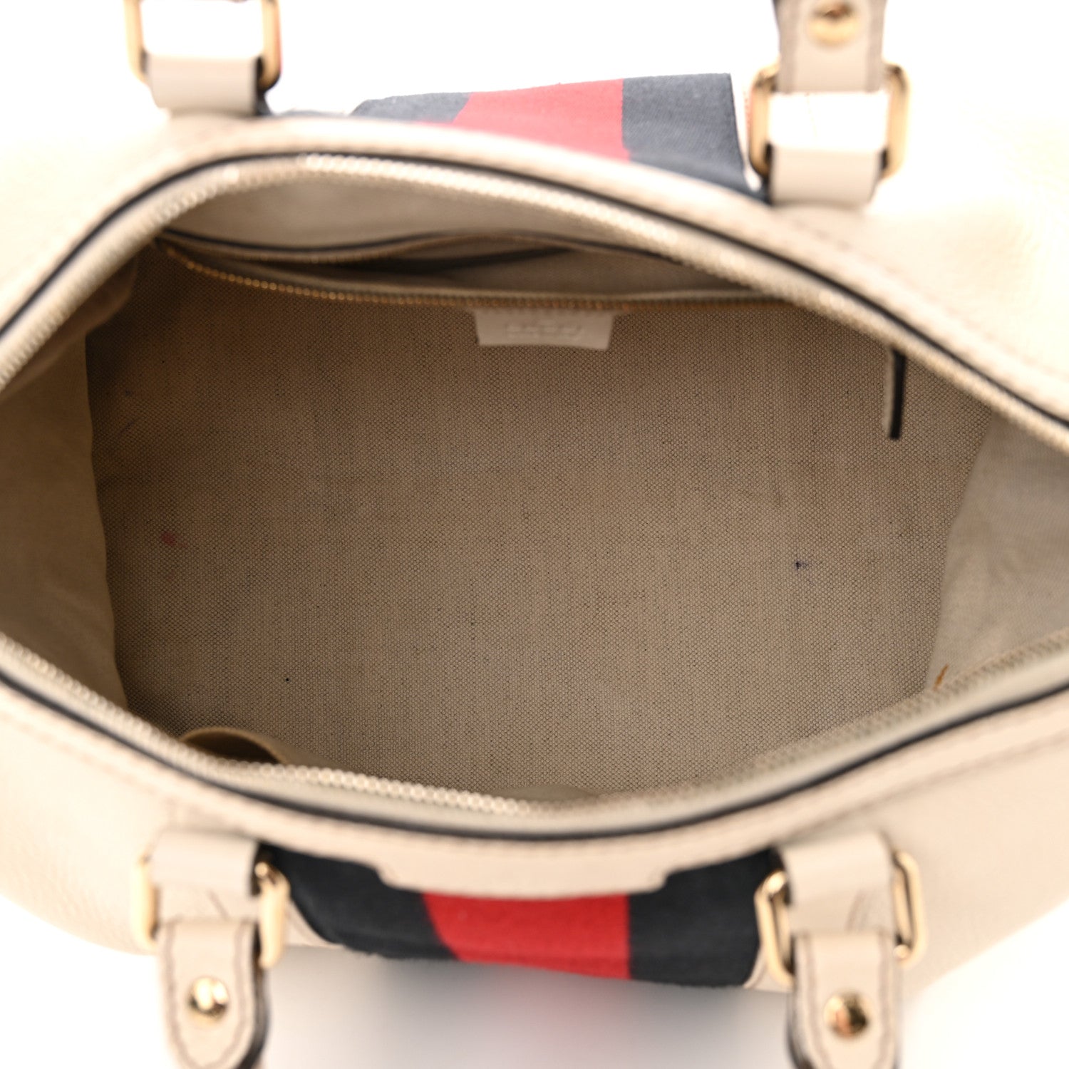 Gucci Calfskin Vintage Web Medium Boston White 5 of 23