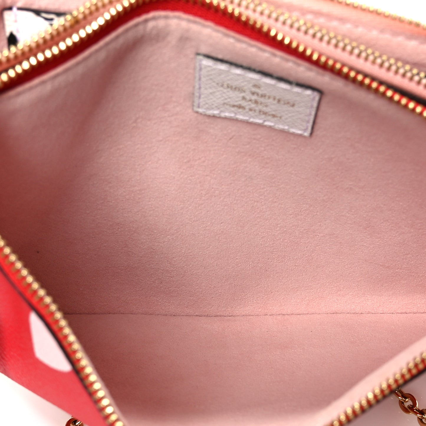 Monogram Giant Double Zip Pochette Rouge