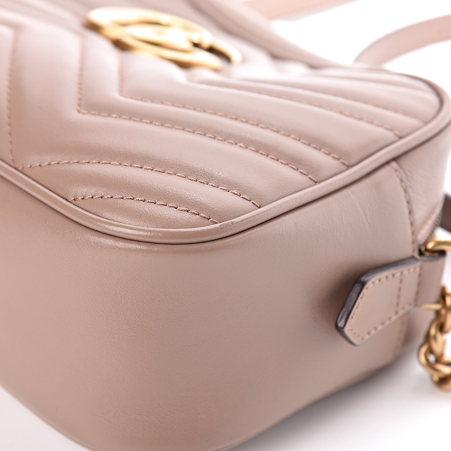 Gucci Calfskin Matelasse Small GG Marmont Chain Shoulder Bag Porcelain Rose 11 of 13