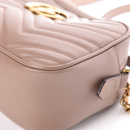 Gucci Calfskin Matelasse Small GG Marmont Chain Shoulder Bag Porcelain Rose 11 of 13