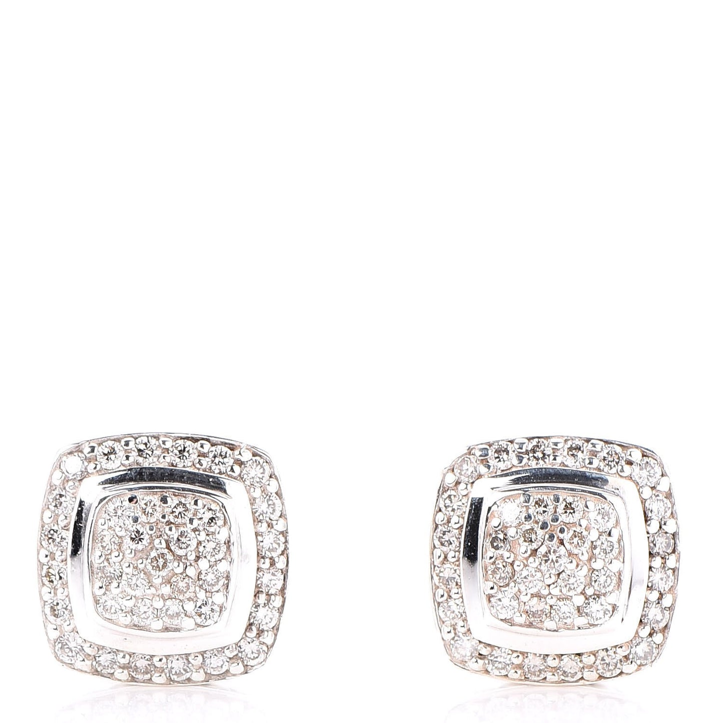 Sterling Silver Diamond 7mm Pave Albion Earrings