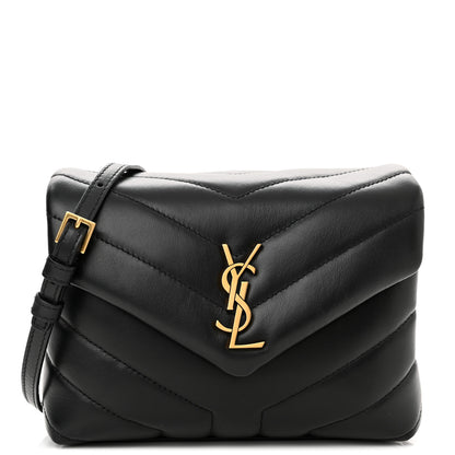 Saint Laurent Calfskin Y Quilted Monogram Toy Loulou Crossbody Bag Black 1 of 12
