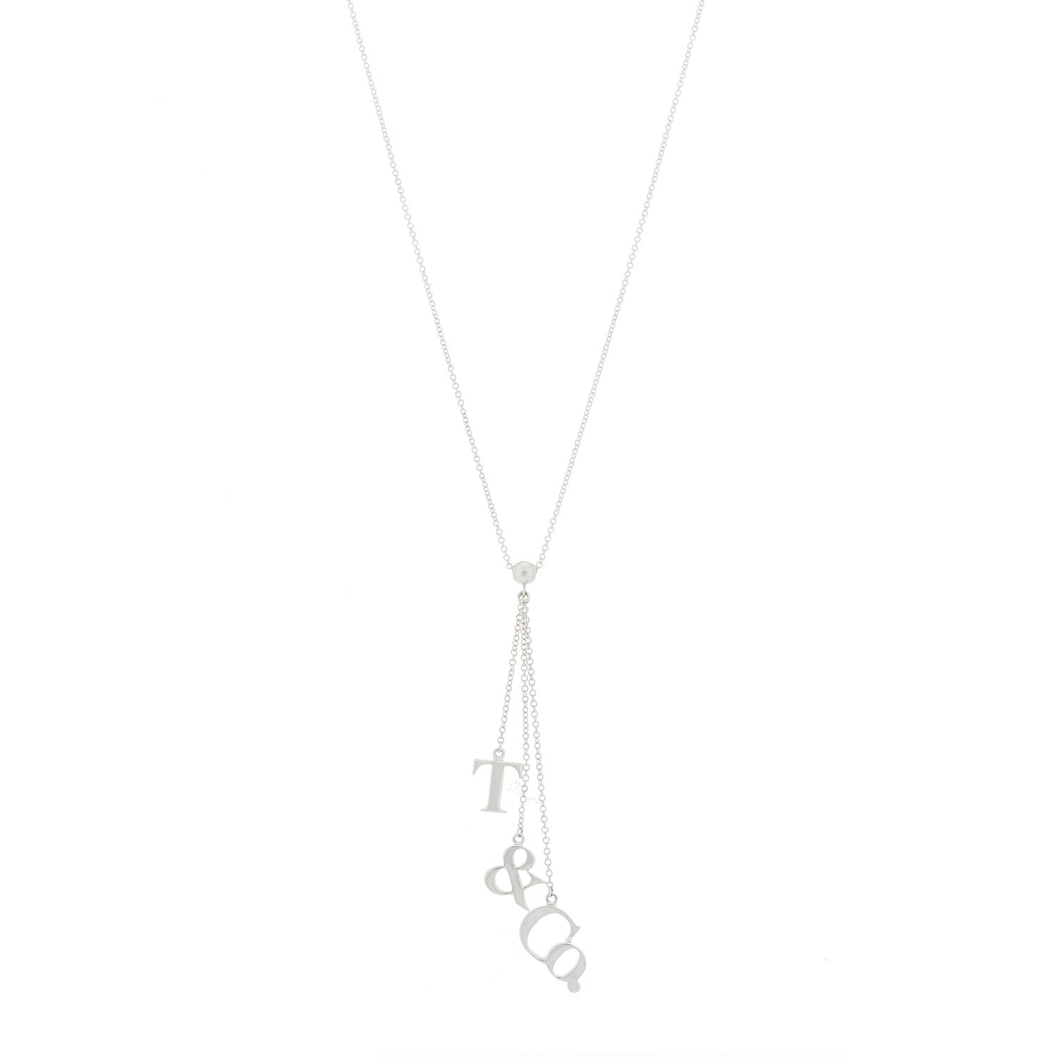 Tiffany Sterling Silver Letters Lariat Necklace 1 of 4