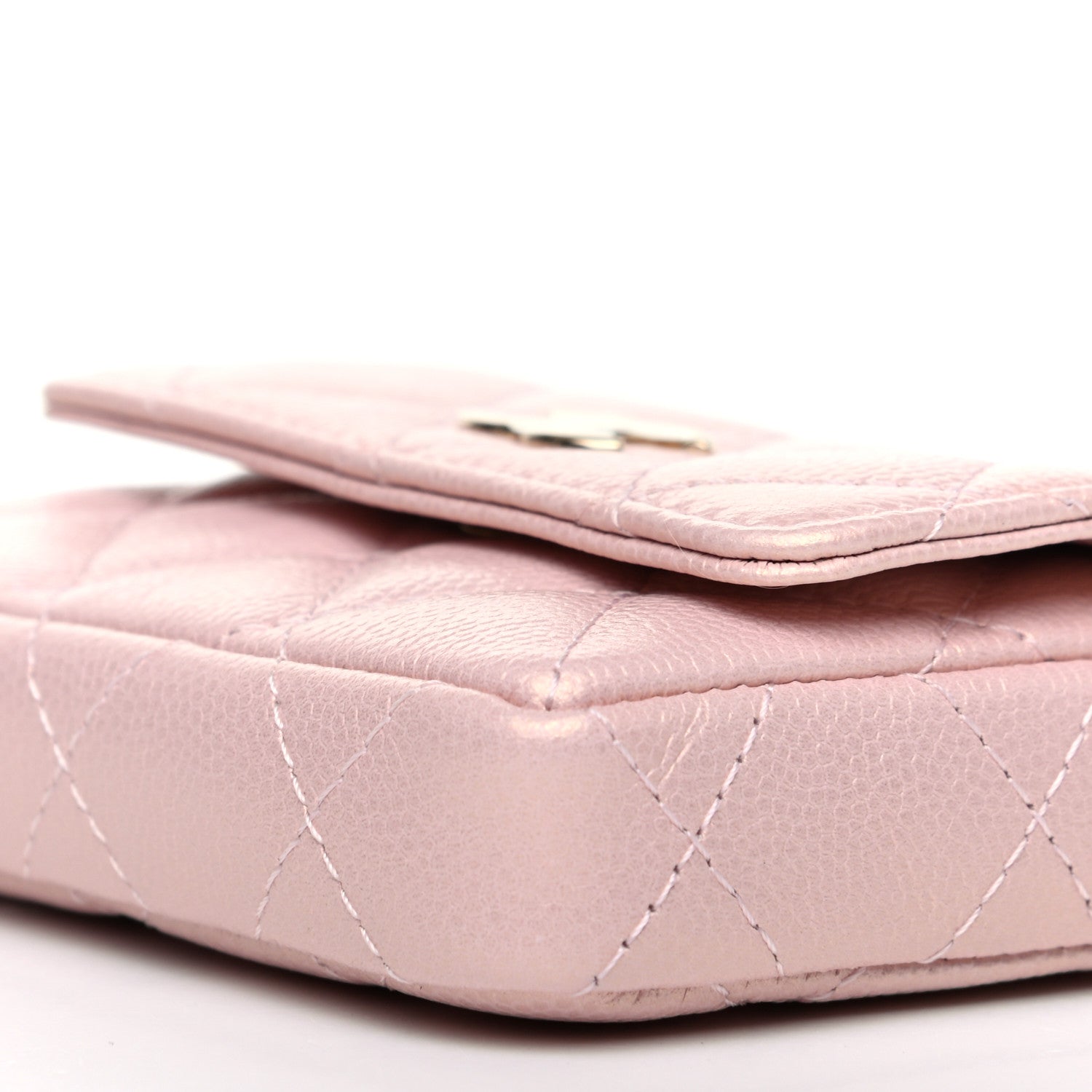 Chanel Iridescent Caviar Quilted Pearl On Top Coin Purse With Chain Light Pink 10 of 12