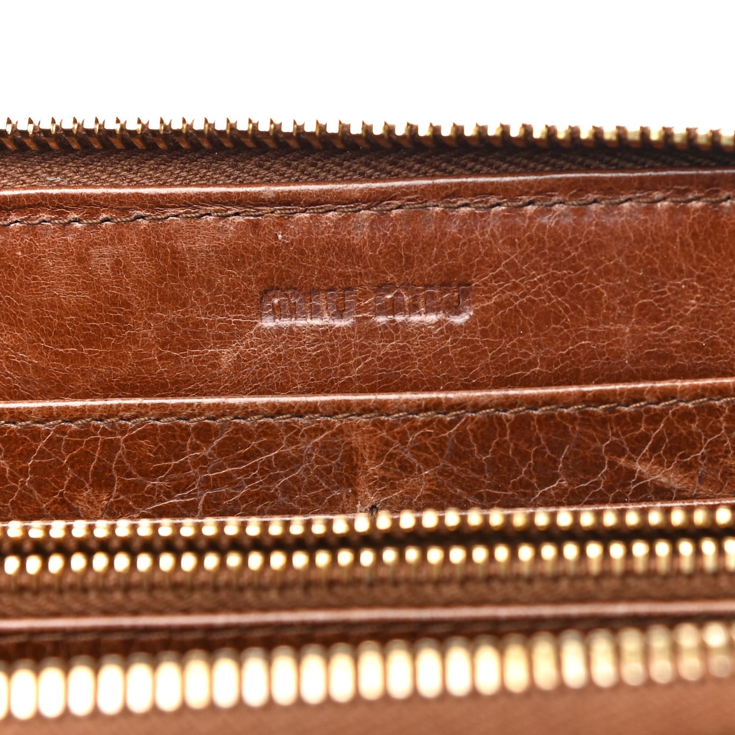 Matelasse Zip Around Wallet Brown