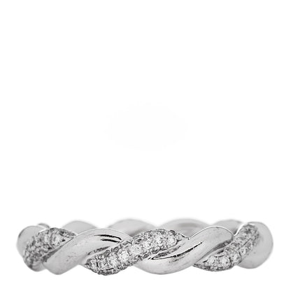 David Yurman 18K White Gold Diamond Wisteria Twist Band Ring 54 7 3 of 4