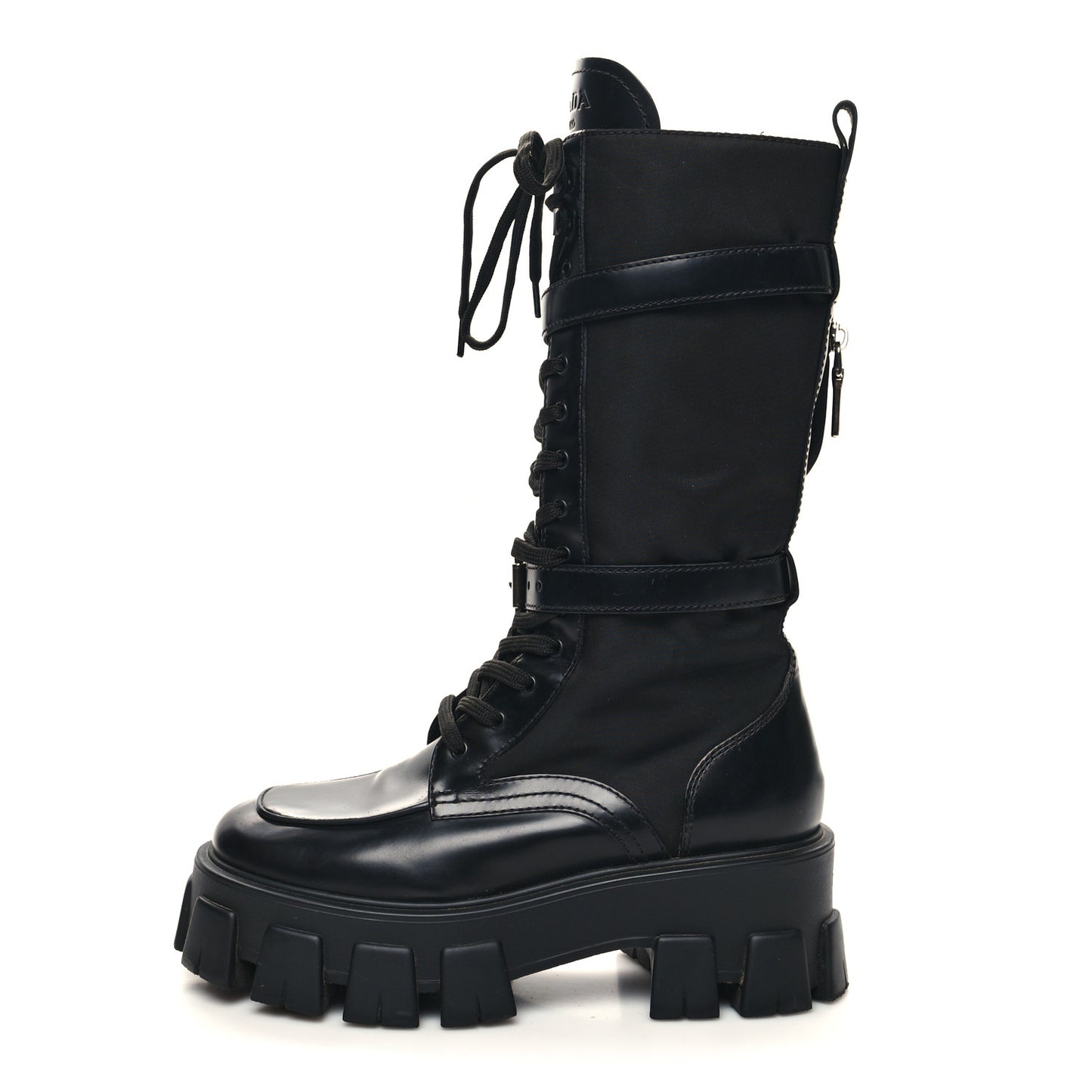 Spazzolato Rois Re-Nylon Metal Triangle Logo Monolith Pouch Pocket 55mm Tall Combat Boots 36 Black