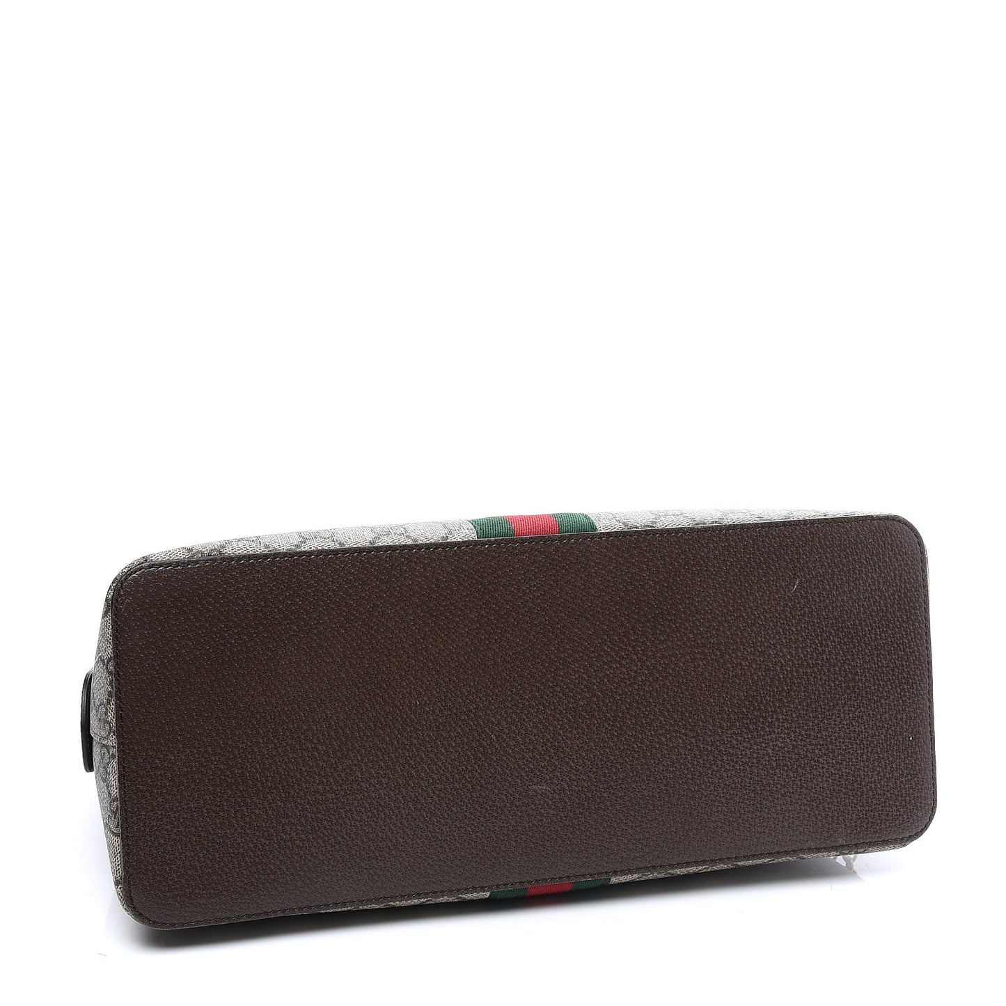 GG Supreme Monogram Web Medium Ophidia Top Handle Dome Bag Brown
