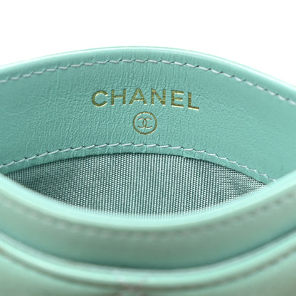Chanel Lambskin Quilted Chanel 19 Card Holder Green 6 of 11