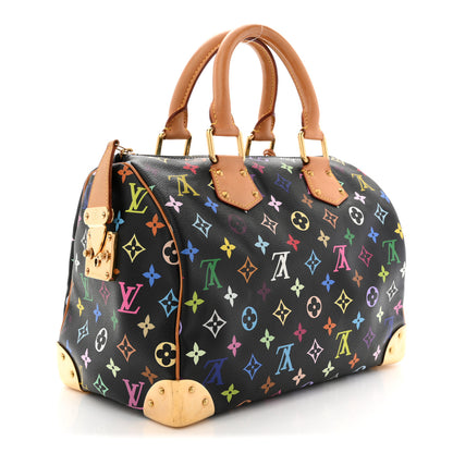 Louis Vuitton Monogram Multicolor Speedy 30 Black Black 3 of 10