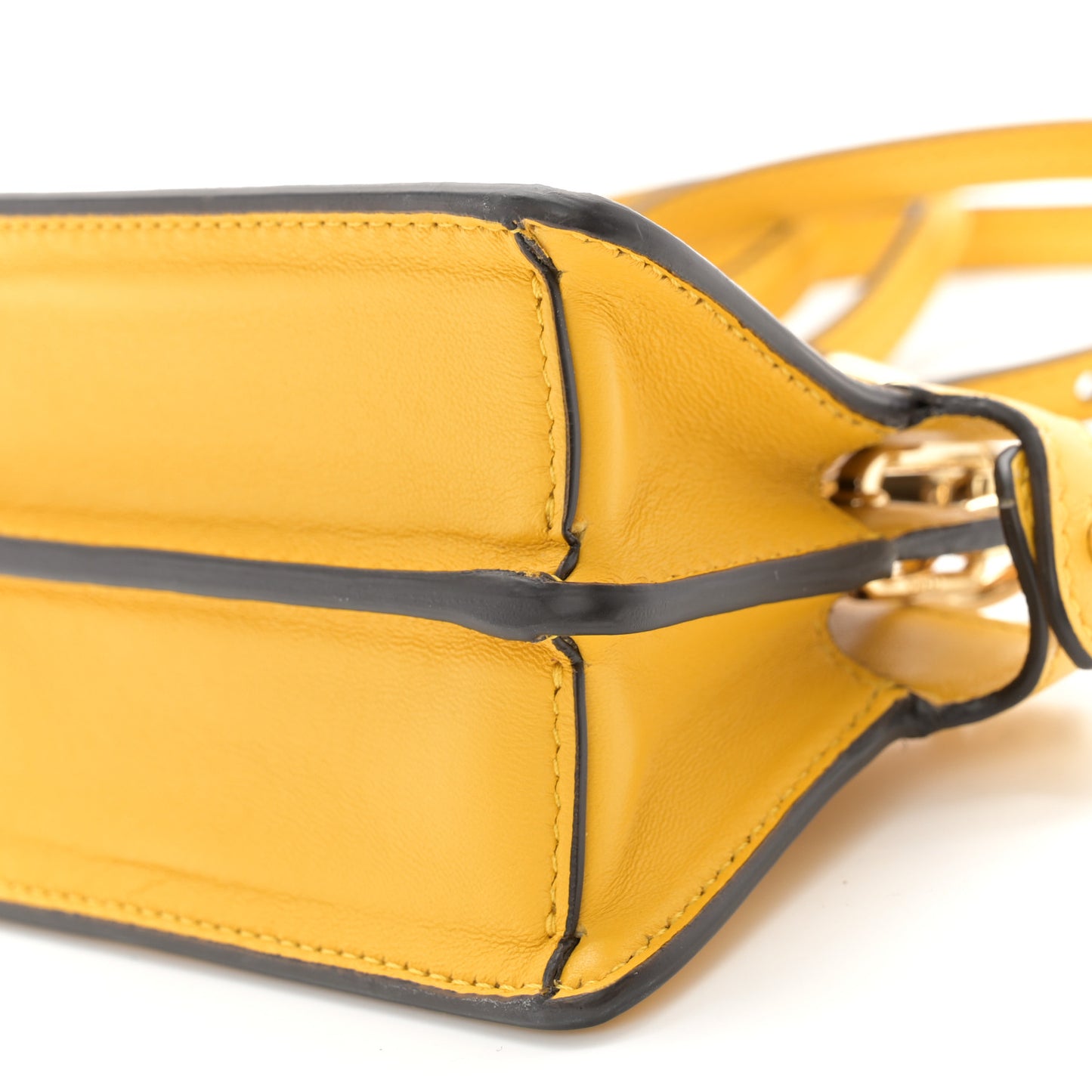 Shiny Nappa Nano Peekaboo Maxi Handle Satchel Mimosa