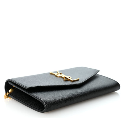 Saint Laurent Grain de Poudre Uptown Chain Wallet Black 3 of 9