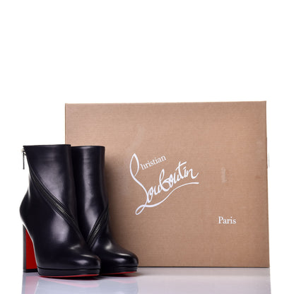 Christian Louboutin Calfskin Birgitta 100 Zip Around Ankle Bootie 36.5 Black 8 of 8