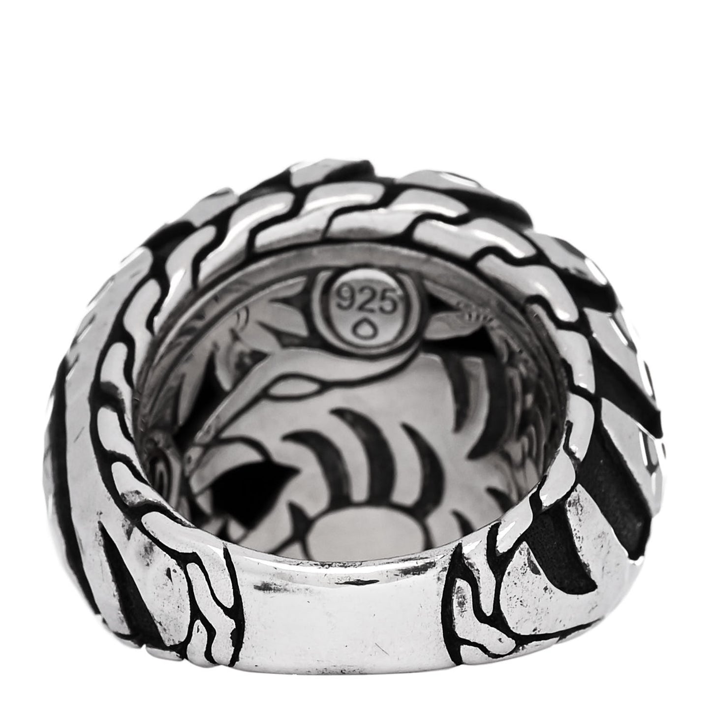 Sterling Silver Palu Macan Hammered Dome Ring 54 7