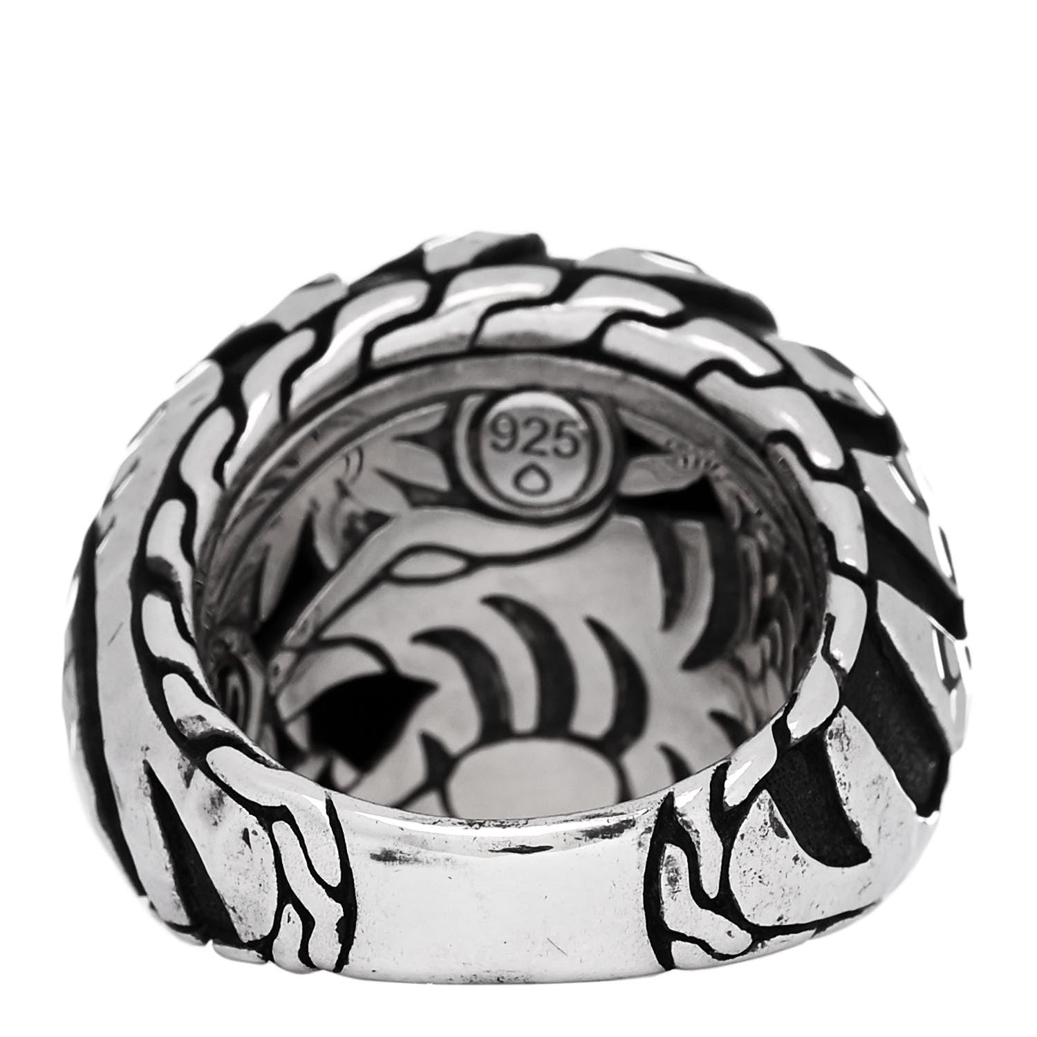 John Hardy Sterling Silver Palu Macan Hammered Dome Ring 54 7 3 of 5