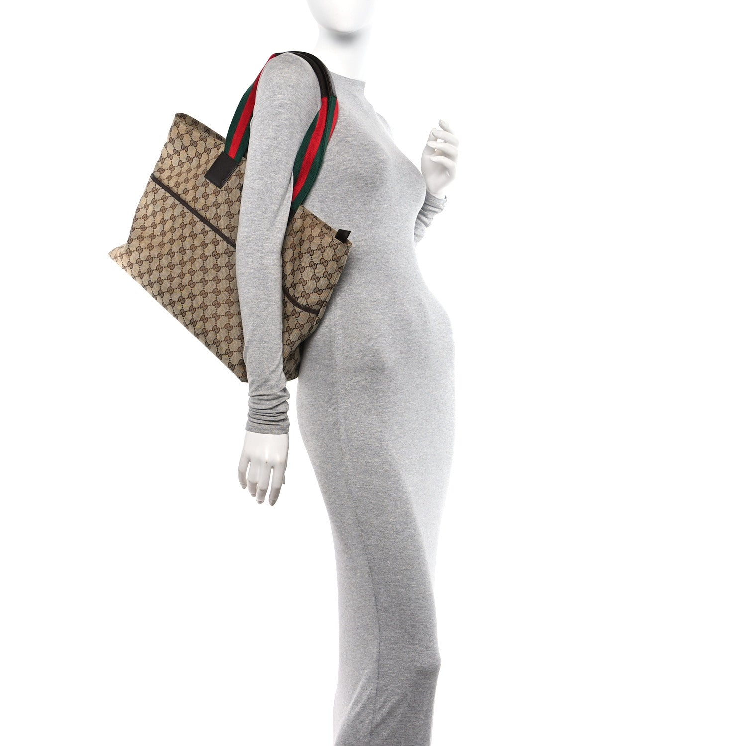 Gucci Monogram Web Large Diaper Tote Brown 2 of 11