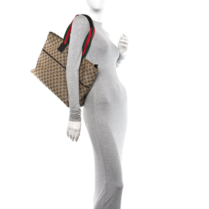 Gucci Monogram Web Large Diaper Tote Brown 2 of 11