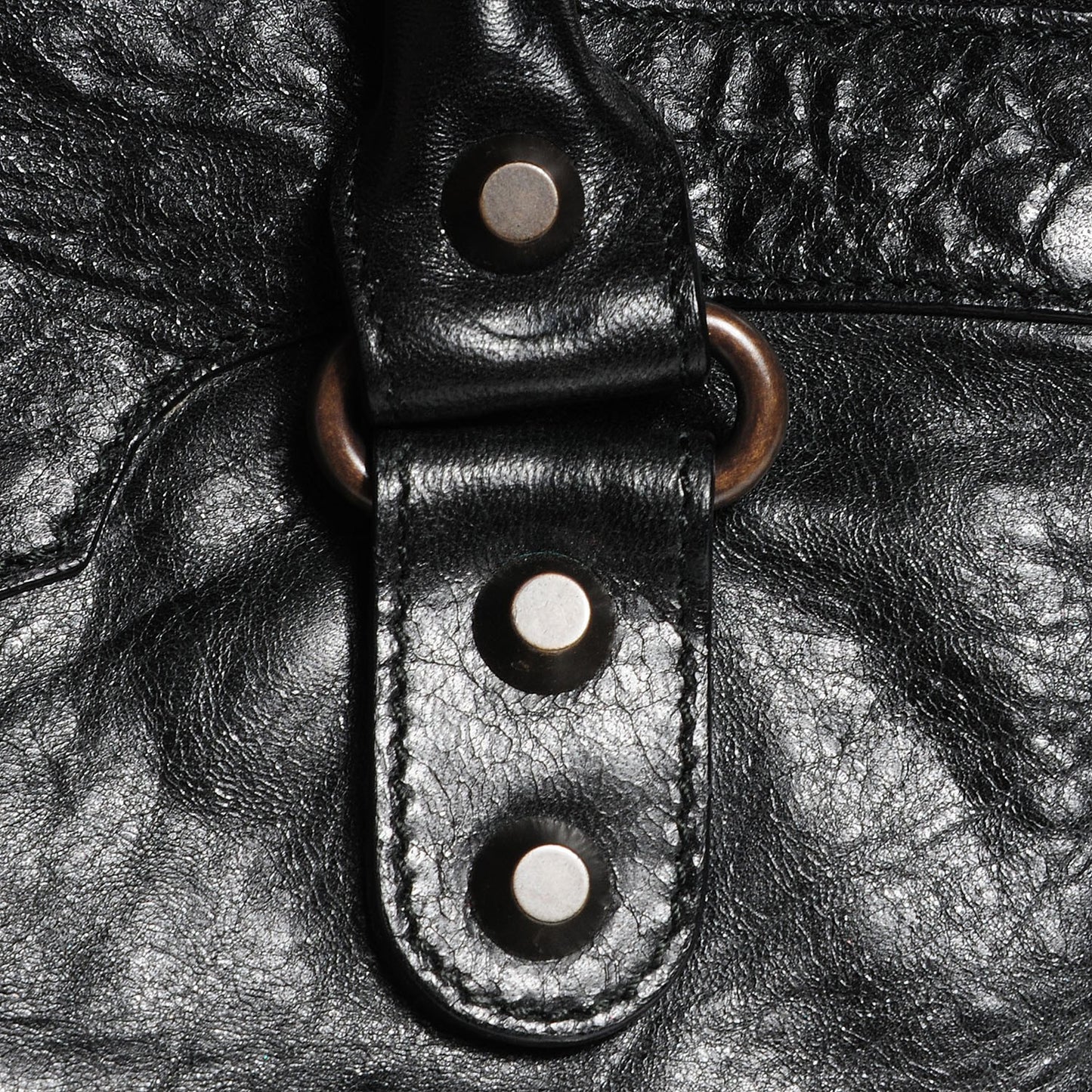 Agneau Classic Hardware Square Tote Black