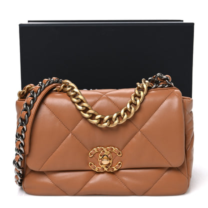 Chanel Lambskin Quilted Medium Chanel 19 Flap Brown 11 of 11