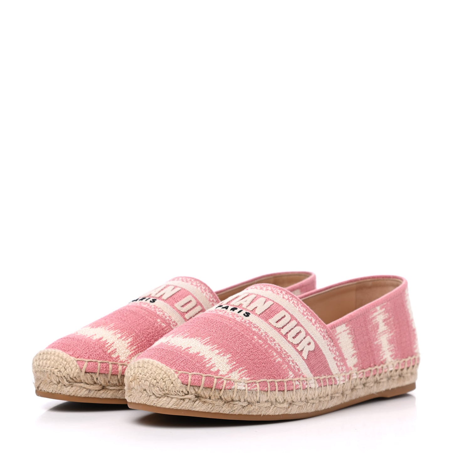 Cotton D-Stripes Embroidered Granville 15mm Espadrilles 39 Deep Nude