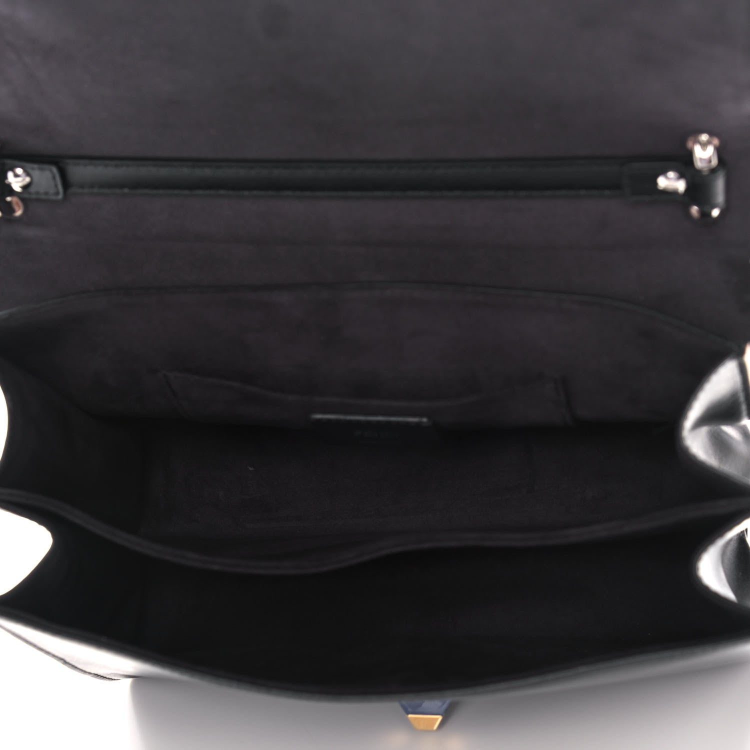 Fendi Vitello Liberty Fun Fair Embossed Scalloped Kan I Shoulder Bag Black Multicolor 5 of 13