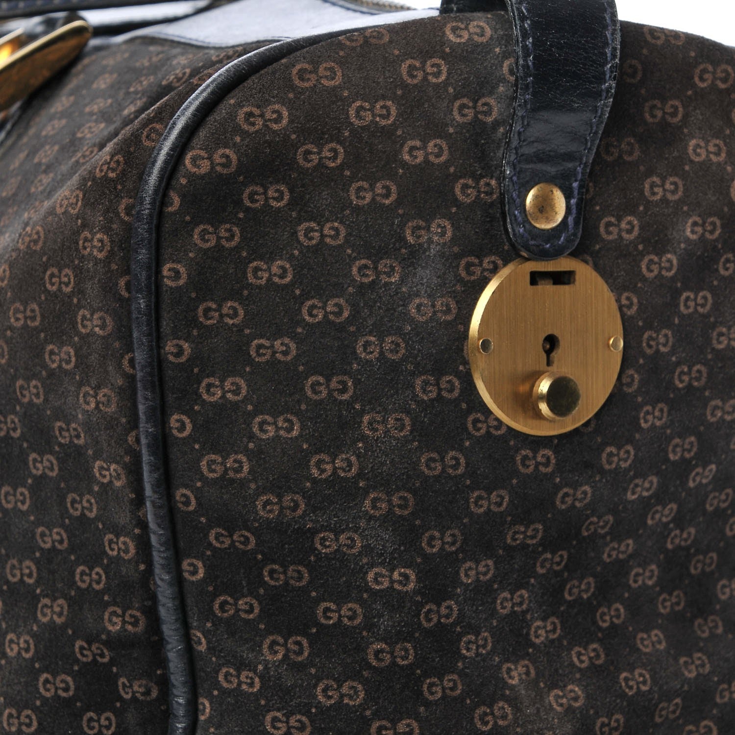 Gucci Velvet Mini GG Monogram Boston Duffle Bag Blue 15 of 15