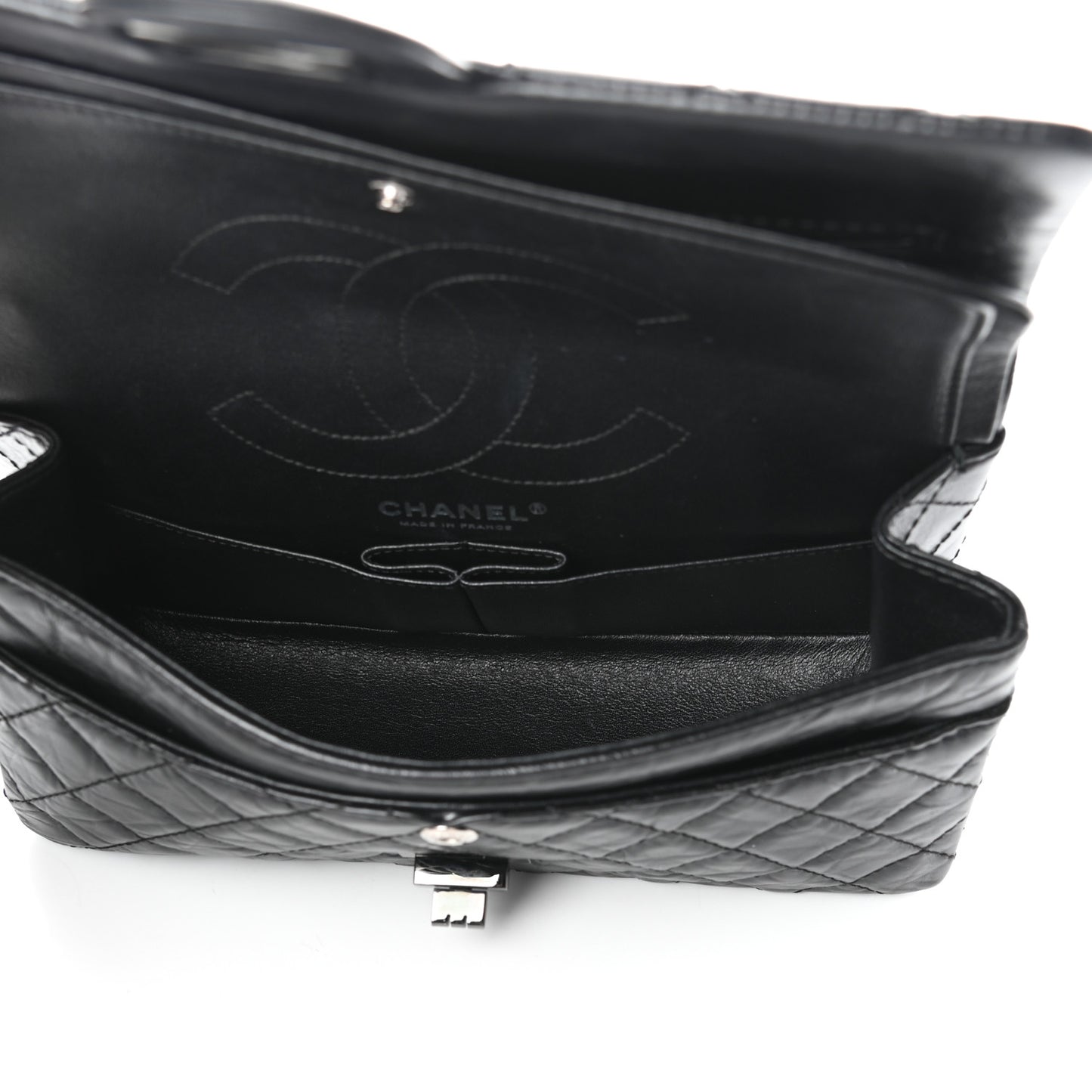 Aged Calfskin Quilted 2.55 Reissue 225 Flap So Black