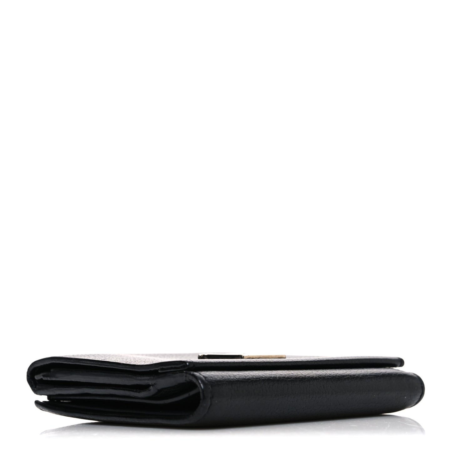 Calfskin LockMe II Compact Wallet Black