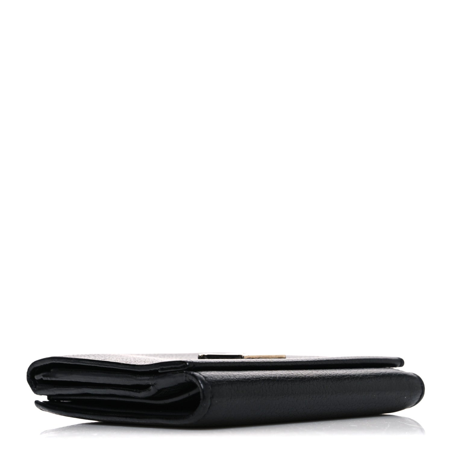 Louis Vuitton Calfskin LockMe II Compact Wallet Black 4 of 8