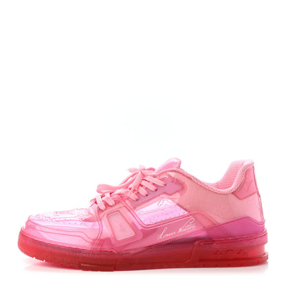 Louis Vuitton Mix Materials Transparent Monogram Mens LV Trainer Sneakers 8.5 Pink 1 of 4