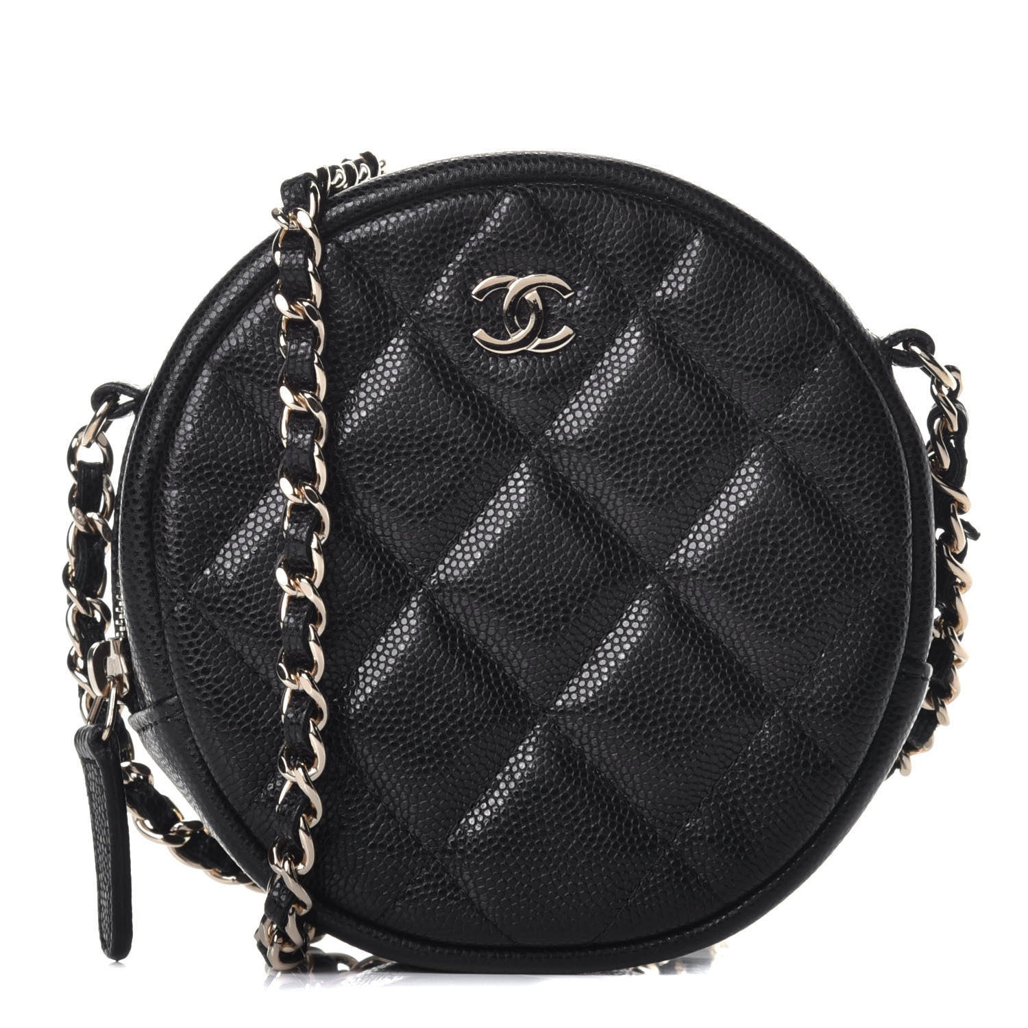 Chanel Caviar Quilted Round Clutch With Chain Black 1 of 9