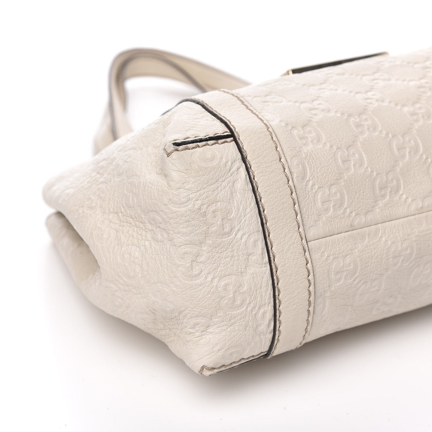 Guccissima Medium New Ladies Web Tote Off White