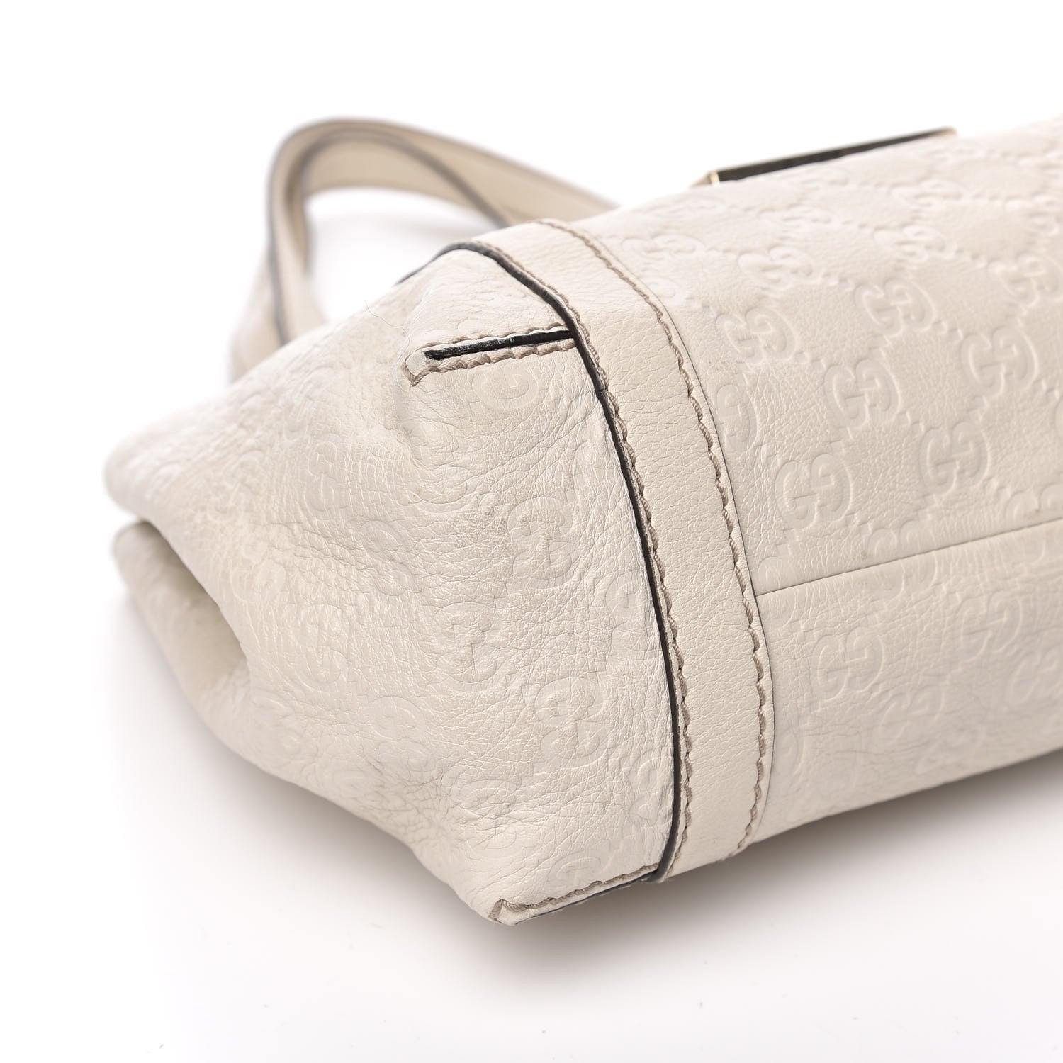 Gucci Guccissima Medium New Ladies Web Tote Off White 8 of 13