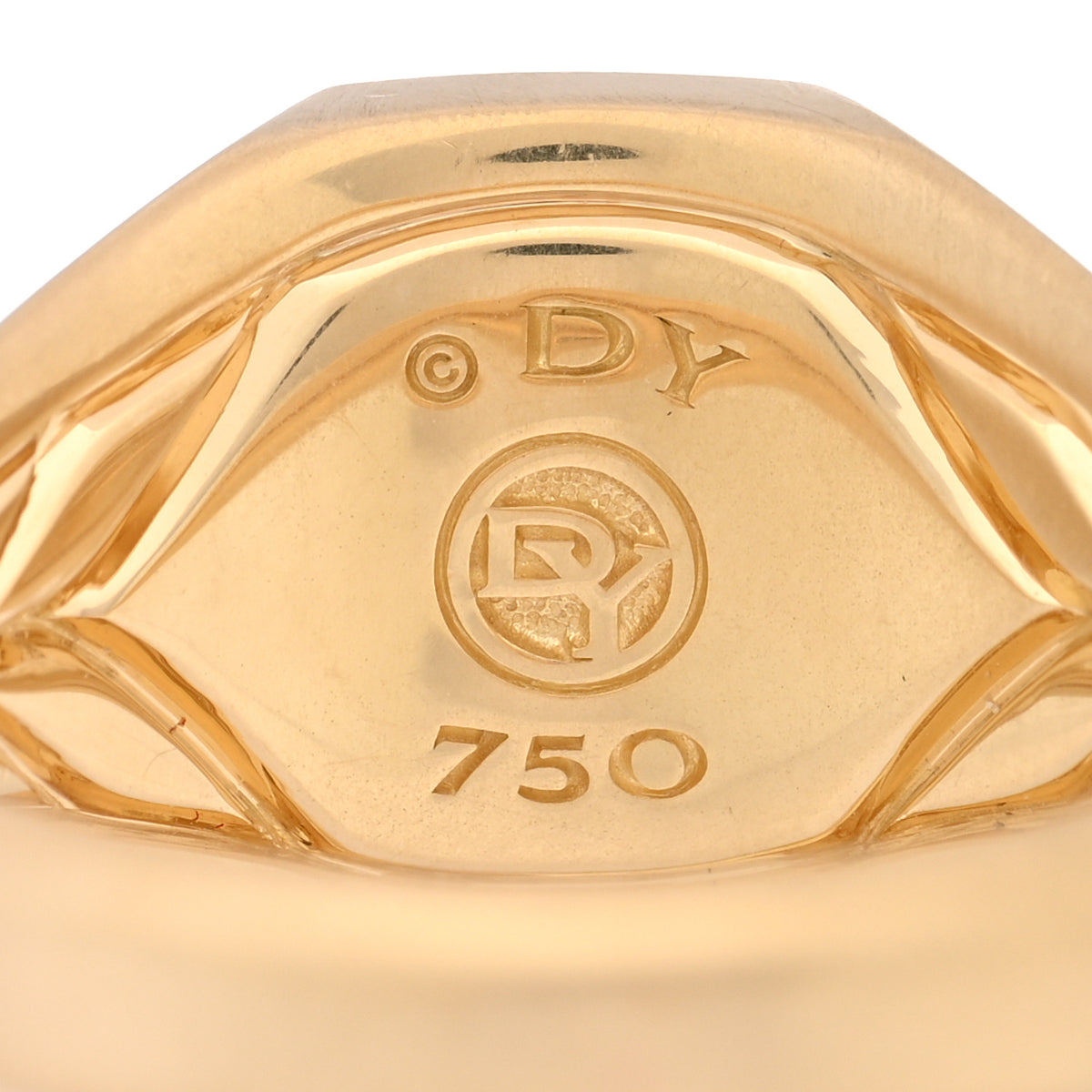 David Yurman 18K Yellow Gold Black Onyx 14mm Mens Streamline Signet Ring 65 11 4 of 4