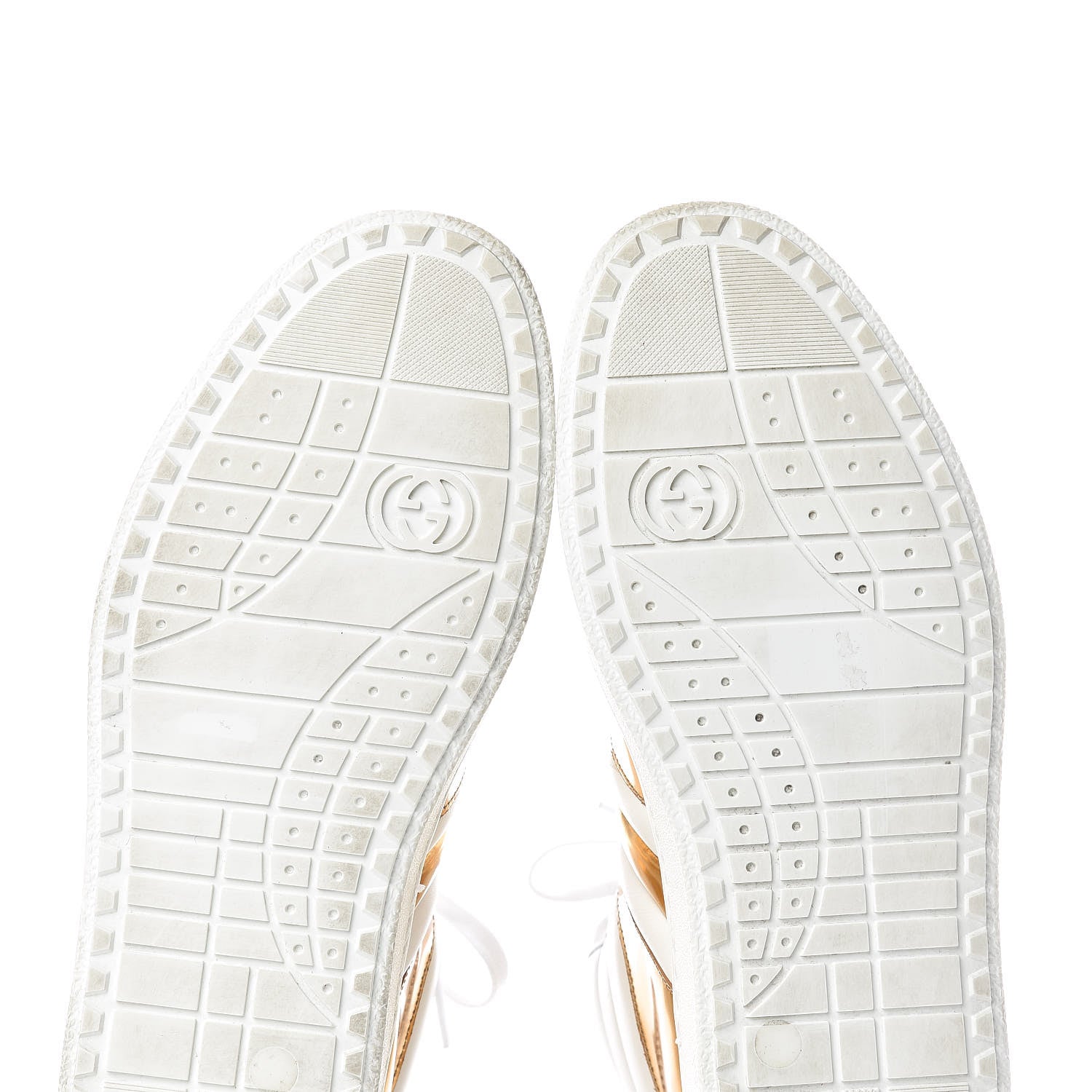 Gucci Calfskin Miro Soft Mens Glow Light High Top Sneakers 8.5 White Gold 13 of 16