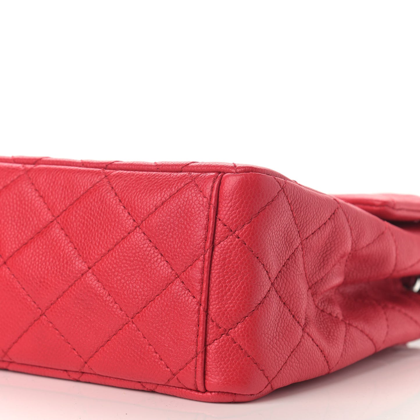 Washed Caviar Quilted Maxi Single Flap Fuchsia