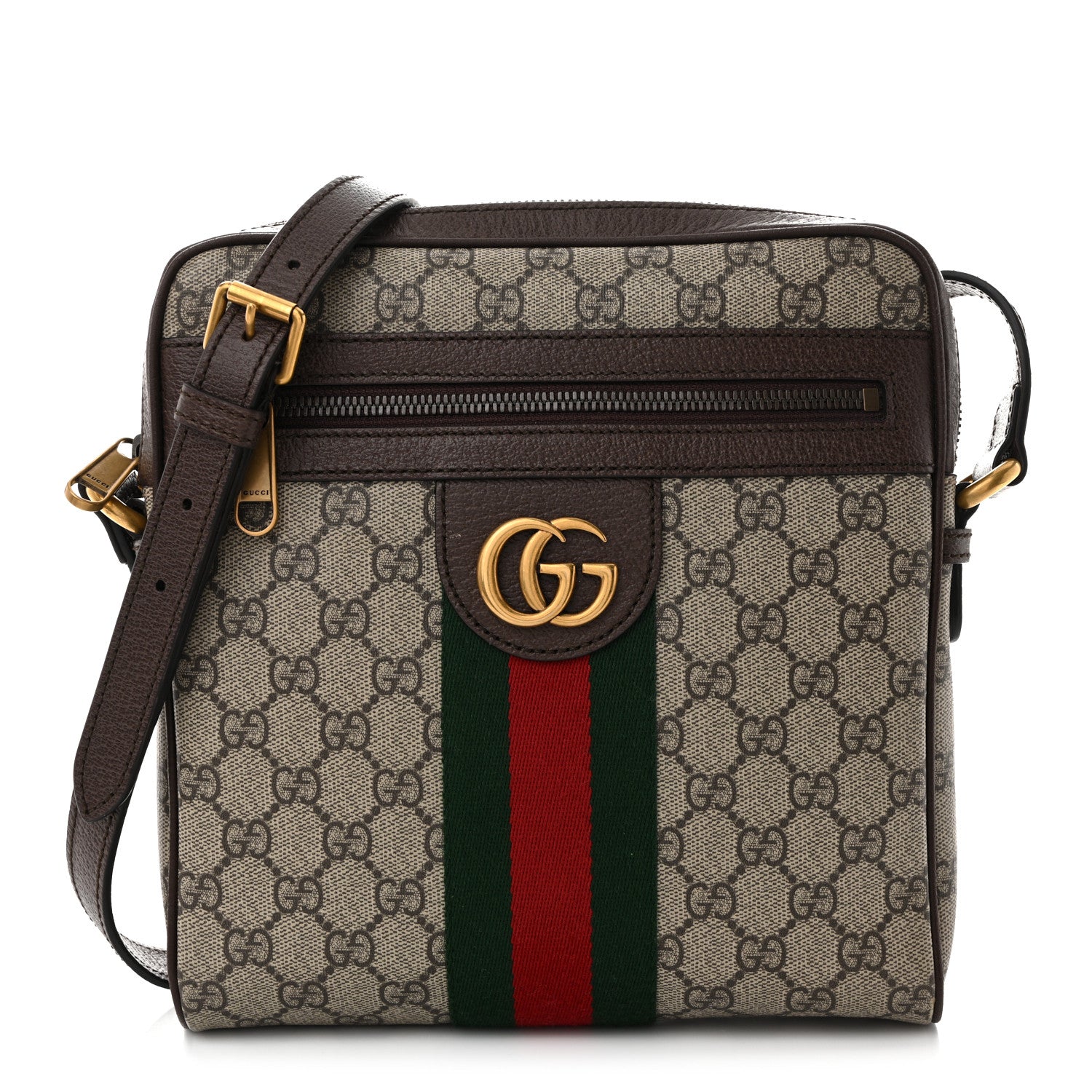 Gucci GG Supreme Monogram Web Small Ophidia Messenger Bag Brown 1 of 12
